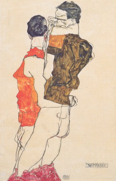 Two Men by Egon Schiele